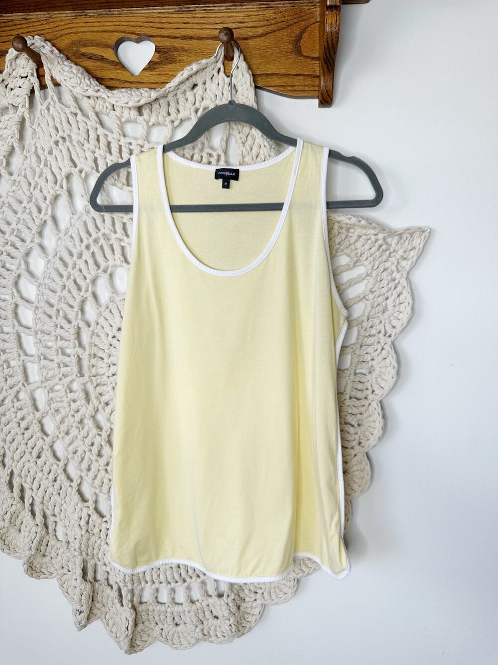 Cosabella Butter Yellow Cotton Tank Pajama Top Size Medium